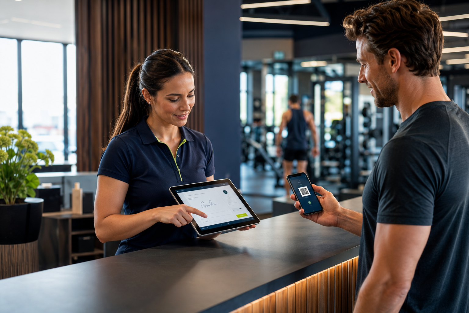 Registrazione digitale e controllo accessi in una palestra moderna